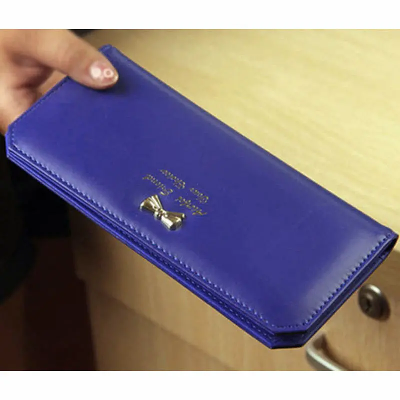 Pu Women Bow Clutch Card Holder Money Bag Purse Hbag Wallet 1
