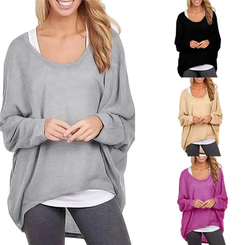 Pull Sweater Women Batwing Sleeve Loose Sweater Pullover Casual Top Christmas Sweater Fast Shipping Feida 5