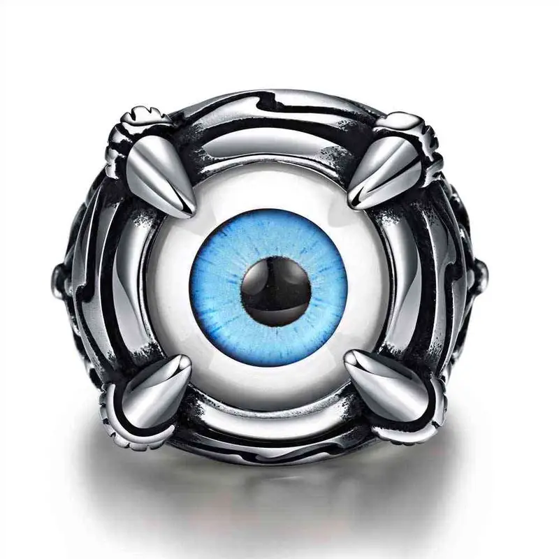 Punk Style Stainless Steel Rings Four Claws Eye Anillos Hand Madeball Mayar235 1
