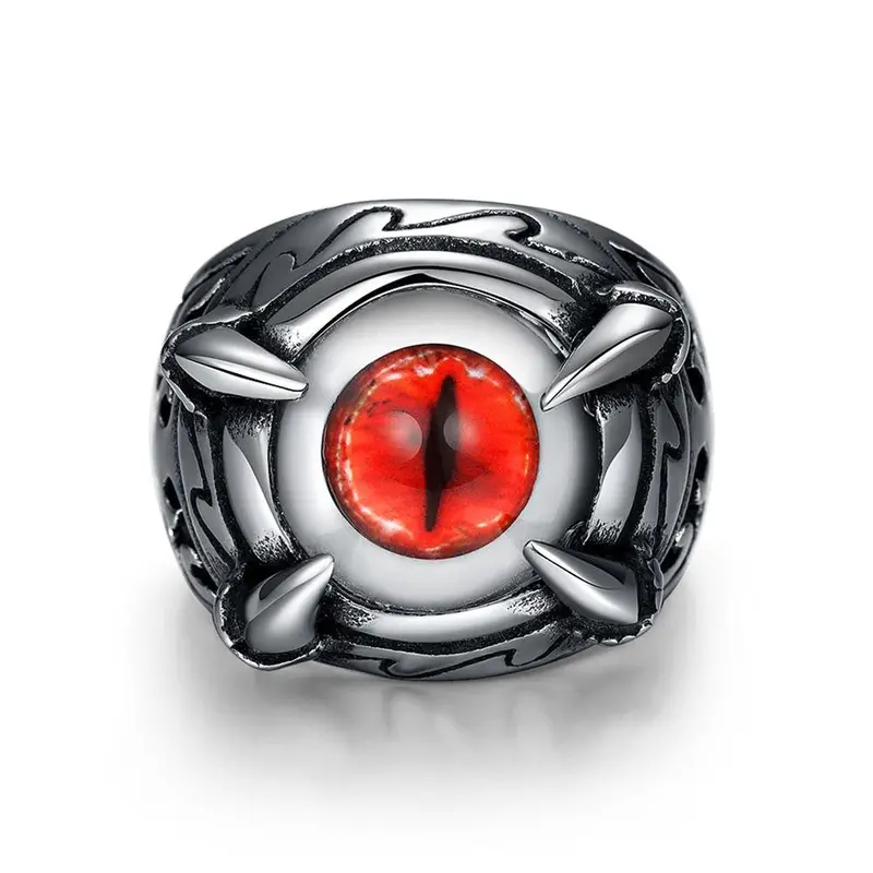 Punk Style Stainless Steel Rings Four Claws Eye Anillos Hand Madeball Mayar235 2