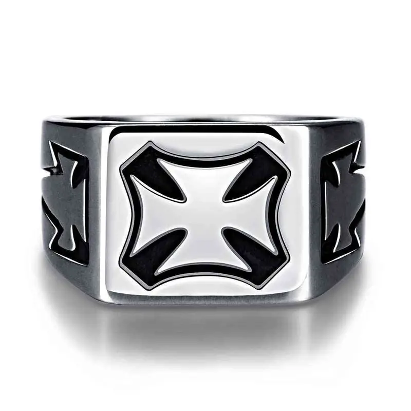 Punk Style Stainless Steel Rings Square Corner Men Ring Accessories123 1