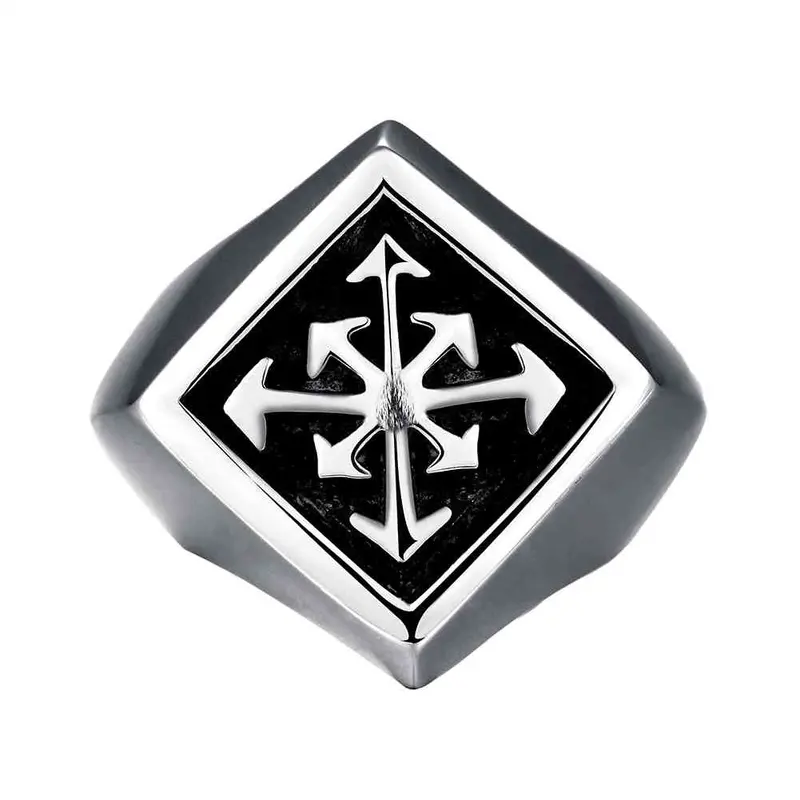 Punk Style Stainless Steel Rings Square Corner Men Ring Accessories123 2