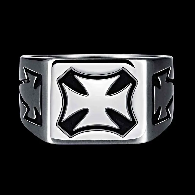 Punk Style Stainless Steel Rings Square Corner Men Ring Accessories123 5