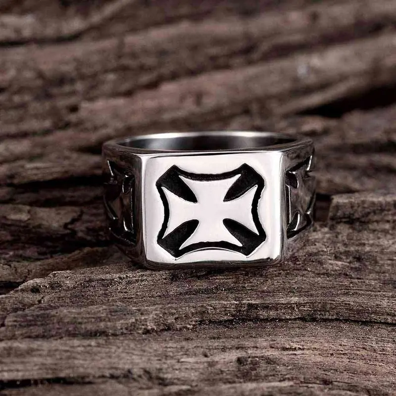 Punk Style Stainless Steel Rings Square Corner Men Ring Accessories123 6