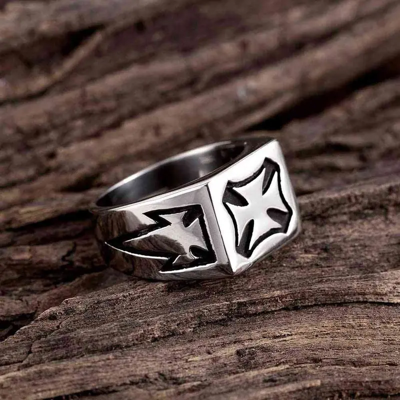 Punk Style Stainless Steel Rings Square Corner Men Ring Accessories123 7