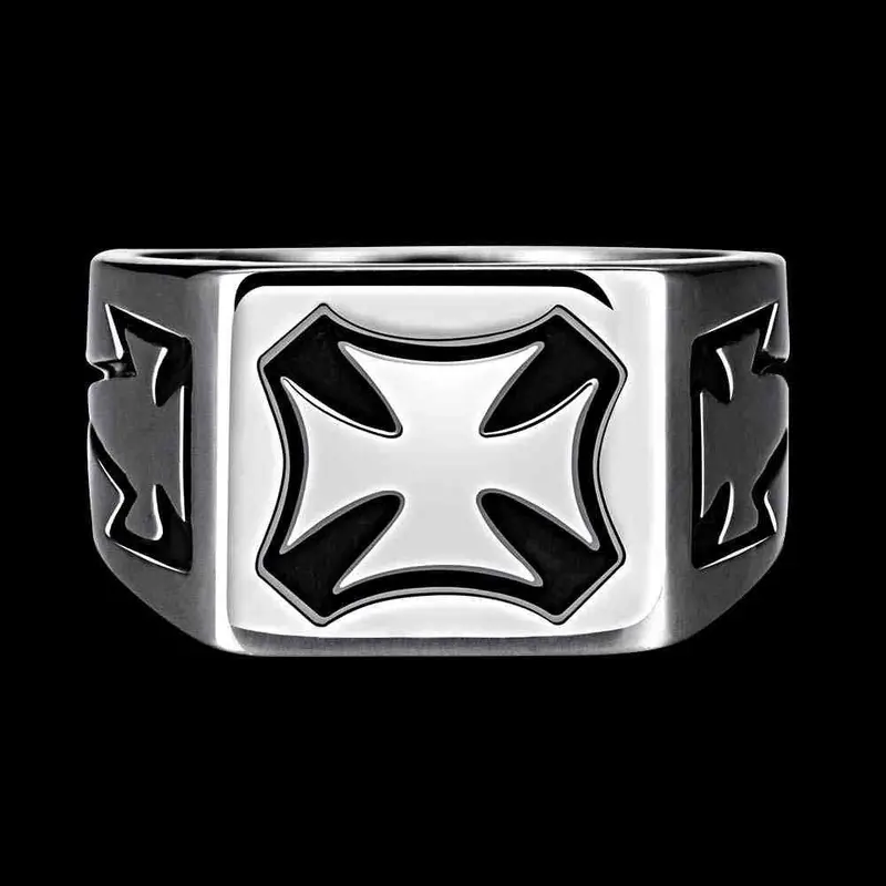 Punk Style Stainless Steel Rings Square Corner Men Ring Accessories123 9
