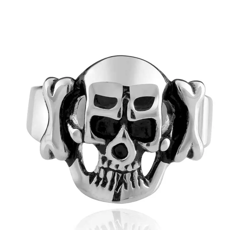 Punk Style Stainless Steel Wedding Rings Skull Terror Machine Men Ring Personalized Mayar  7 1
