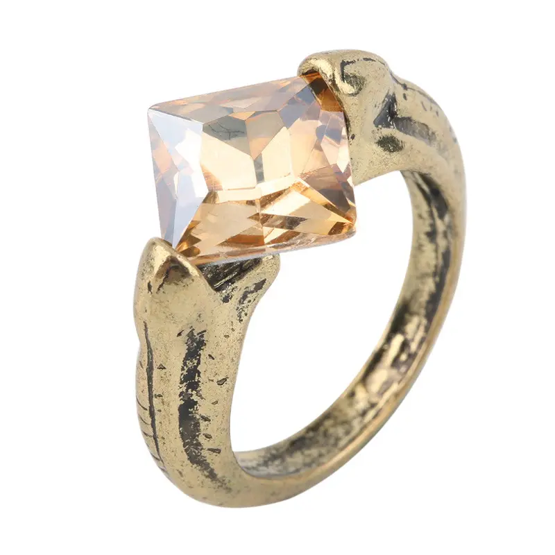 Punkcool Horcruxes Resurrection Stone Retro Bronze Crystal Ring Size 8 Rings 1