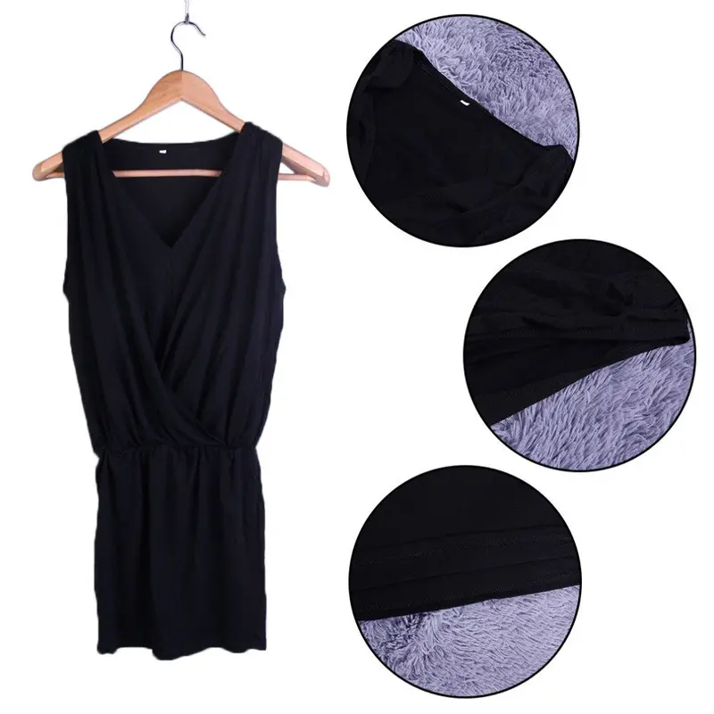 Pure Color Ladies Sexy Strapless Sleeveless A-Line Dress Style 6