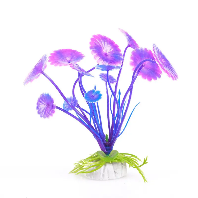 Purple Artificial Plastic Underwater Plant Aquarium Fish Tank Decoration 03 40324 1