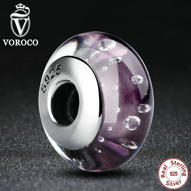 Purple European Murano Glass Beads Fit Pandora Diy Bracelets Necklace Beads Makings Z001 1