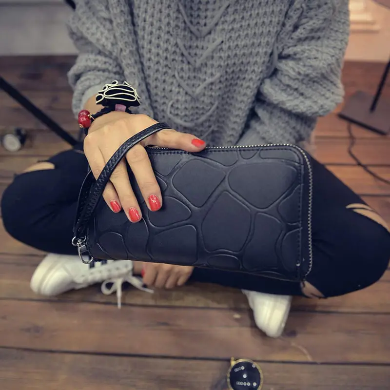 Purses 6 Colors Pu Leather Long Wallets Women Wallets Portable Casual Lady Cash Purse Card Holder Gift Golden 1