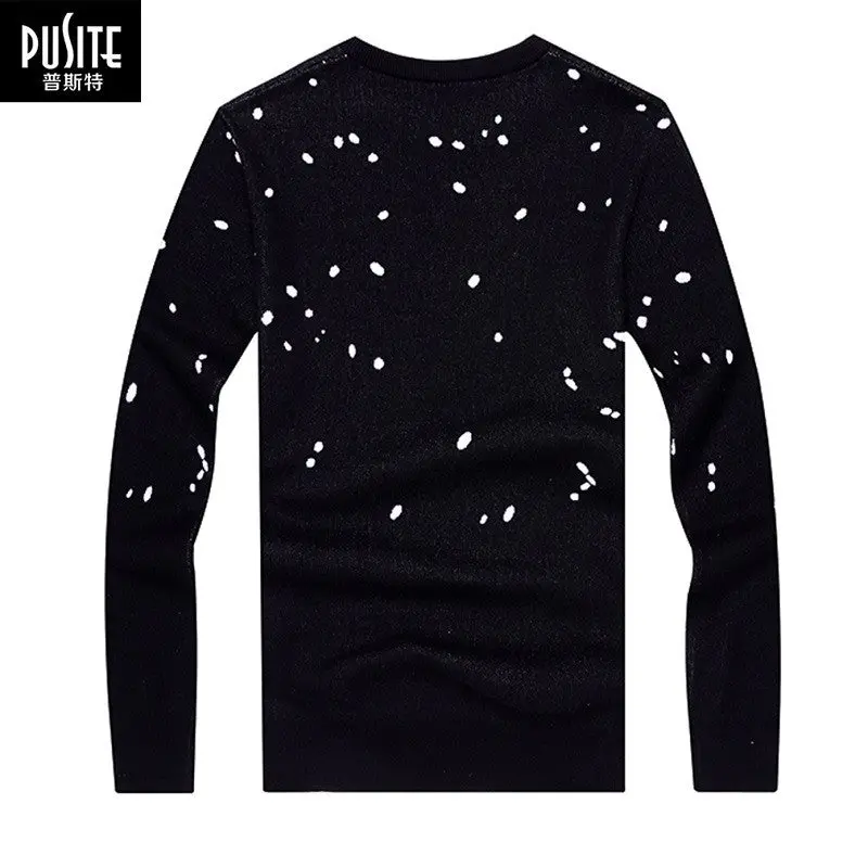 Pusite 'S O-Neck Casual Jacquard Dot Sweater Pullover Elasticity Thin Sweaters 1