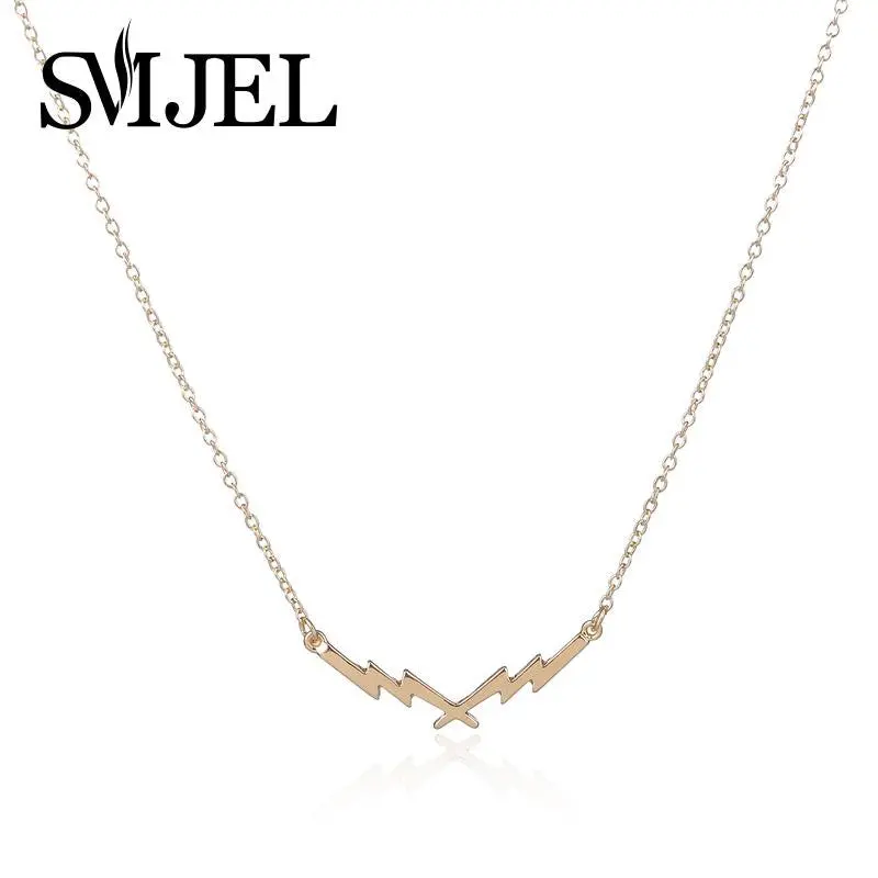 Pwoer Lightning Jewelry Brass Thunder Lightning Bolt Pendant Necklace Gifts N115 1