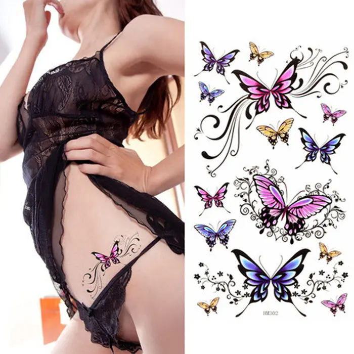 Quality Beauty Removable Waterproof Temporary Tattoo Butterfly Tattoo Body Art Sticker 1