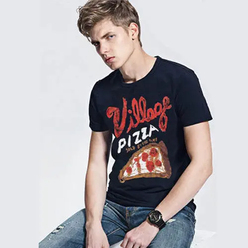 Quality Cotton Men's Short T Shirts Slim Embroider Casual Mens Tops Tees T-Shirt Xxl Free 14