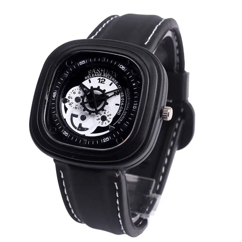 Quality Watches Rubber Band Square Quartz Casual Sports Wrist Watch Relogio Masculino Feida 1