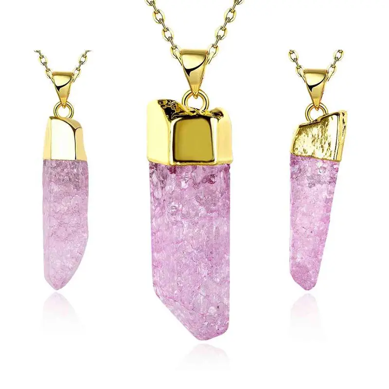 Quartz Crystal Statement Necklace Casual Stone Collares Mujer293 10