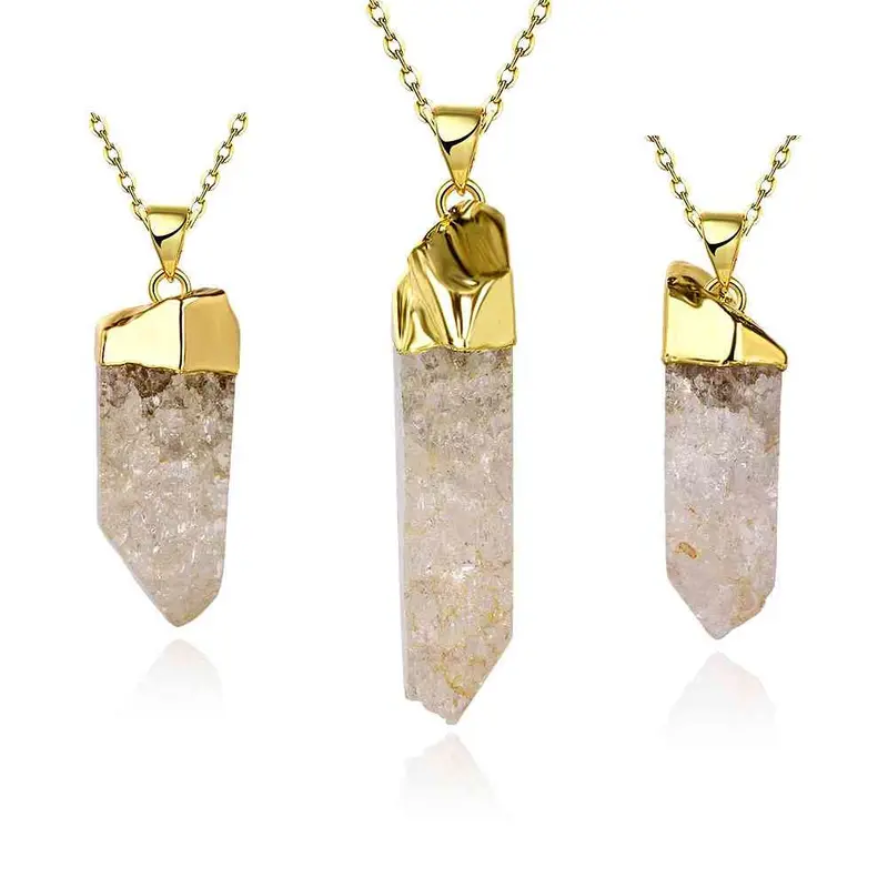 Quartz Crystal Statement Necklace Casual Stone Collares Mujer293 11