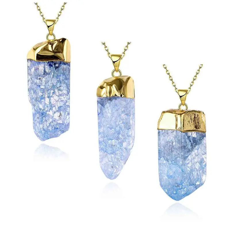 Quartz Crystal Statement Necklace Casual Stone Collares Mujer293 12