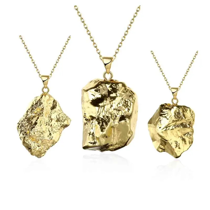 Quartz Crystal Statement Necklace Casual Stone Collares Mujer293 13