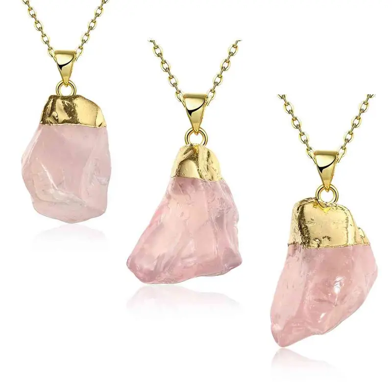 Quartz Crystal Statement Necklace Casual Stone Collares Mujer293 2