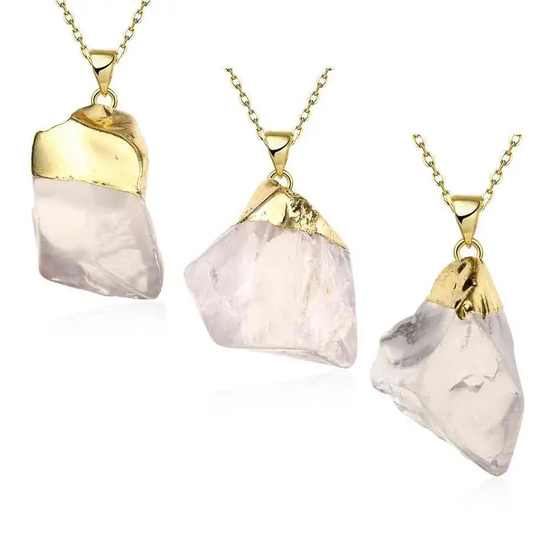 Quartz Crystal Statement Necklace Casual Stone Collares Mujer293 3