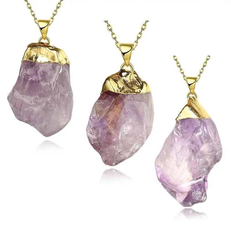 Quartz Crystal Statement Necklace Casual Stone Collares Mujer293 4