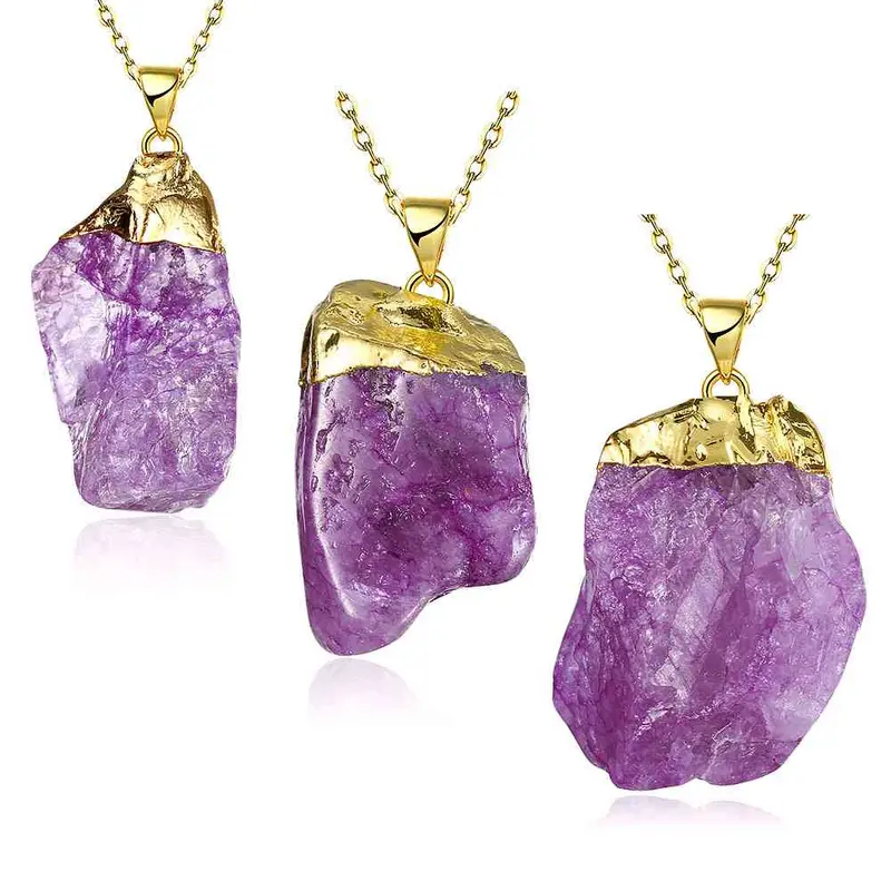 Quartz Crystal Statement Necklace Casual Stone Collares Mujer293 5