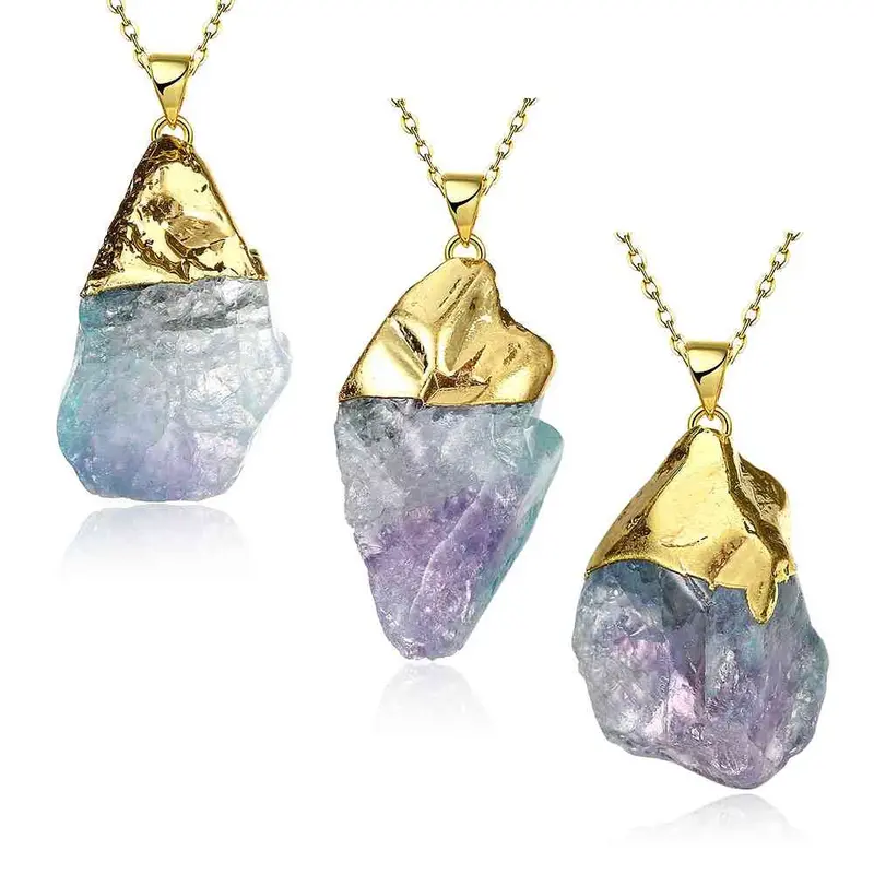 Quartz Crystal Statement Necklace Casual Stone Collares Mujer293 6