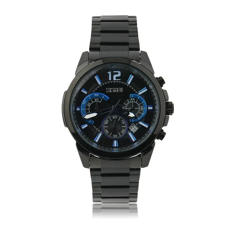 Quartz Watch Casual Watches Chronograph Stainless Steel Clock Relogio Masculino Waterproof Wristwatches 1