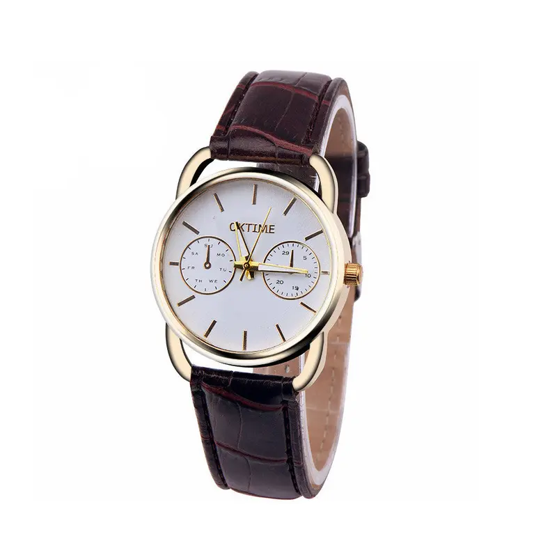 Quartz Watch Men Top Luxury Oktime Famous Wristwatch Clock Leather Band Analog Quartz Watch Relogio Masculino 2
