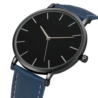 Quartz Watch Men Top Luxury Relogio Masculino Military Army Pu Leather Band Business Simple Date Clock 2