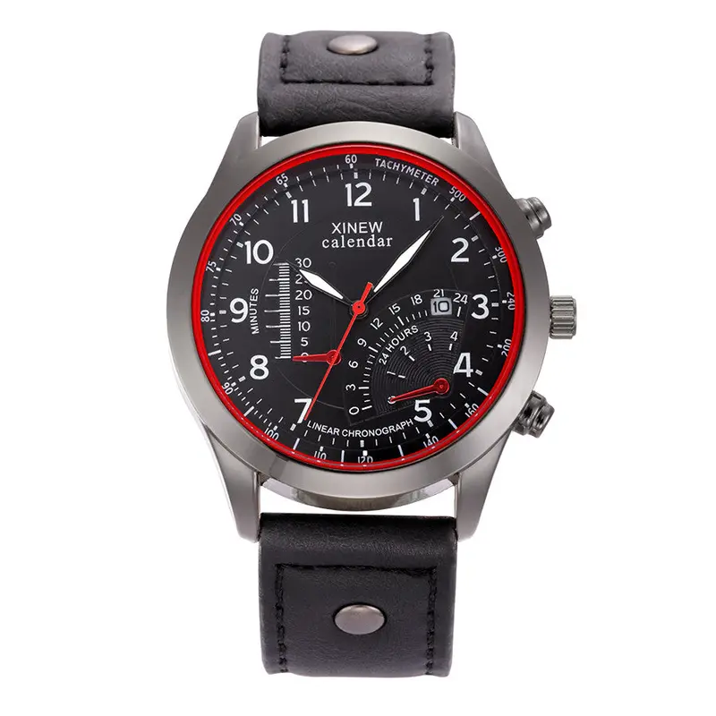 Quartz Watch Relogio Masculino Top Clock Military Army Pu Strap Business Date Quartzwatches Analog Men's Wrist Watches 1