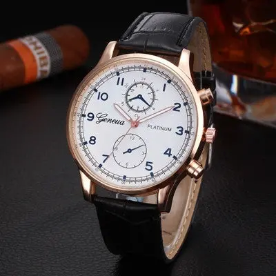 Quartz Watches Woman Men Top Luxury Clock Military Retro Design Pu Leather Band Relogio Masculino 1