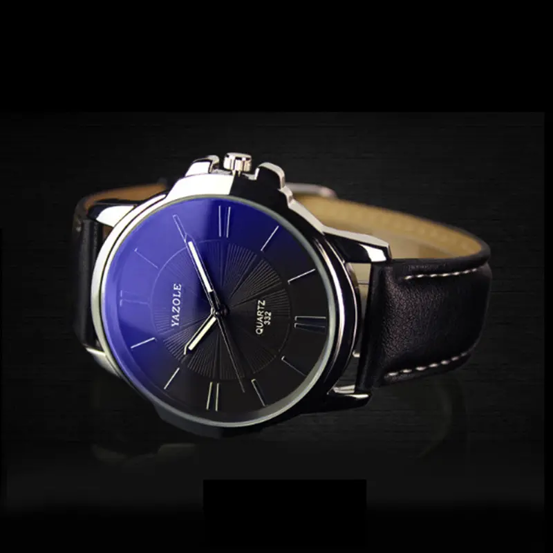 Quartz Watchtop Luxury Wristwatchclock Wrist Watch Business Leather Large Dial Quartz-Watch Relogio Masculino 1