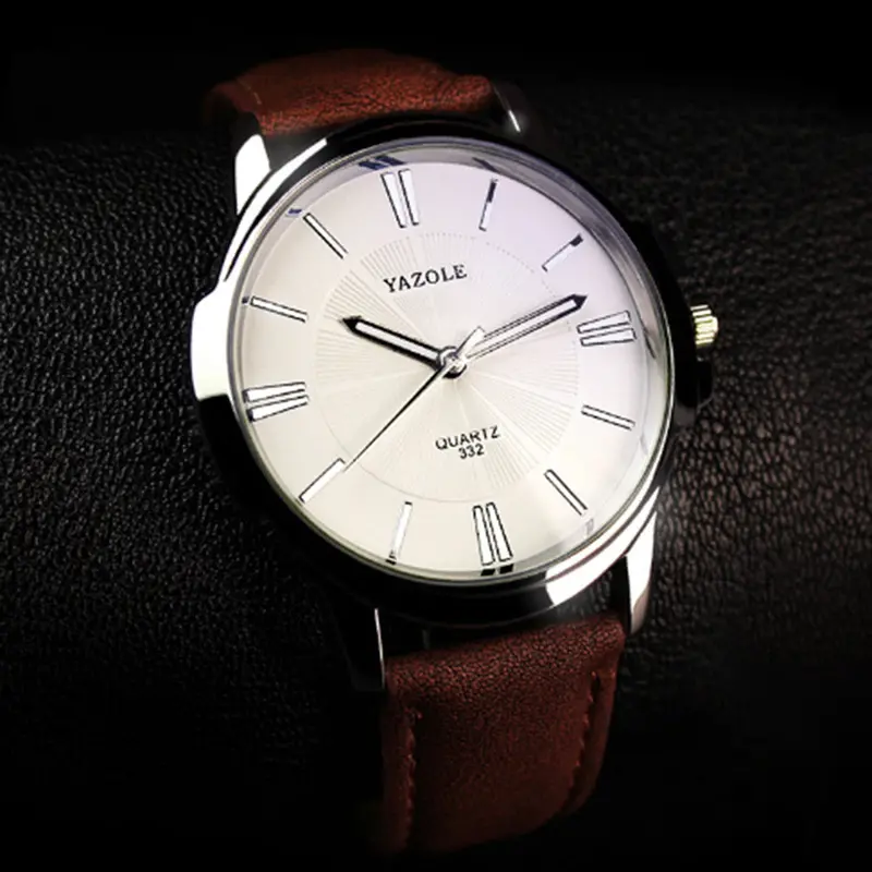 Quartz Watchtop Luxury Wristwatchclock Wrist Watch Business Leather Large Dial Quartz-Watch Relogio Masculino 4