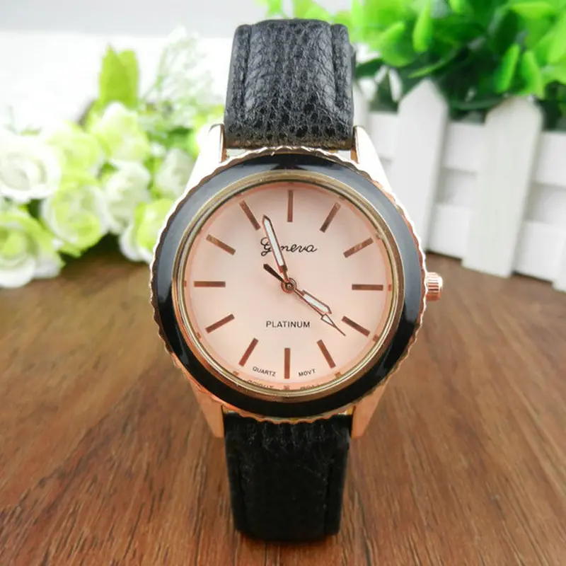 Quartz Women Watches Vogue Casual Candy Color Leather Watch Wristwatch Relojes Relogio Feminino Saat Clocks 2