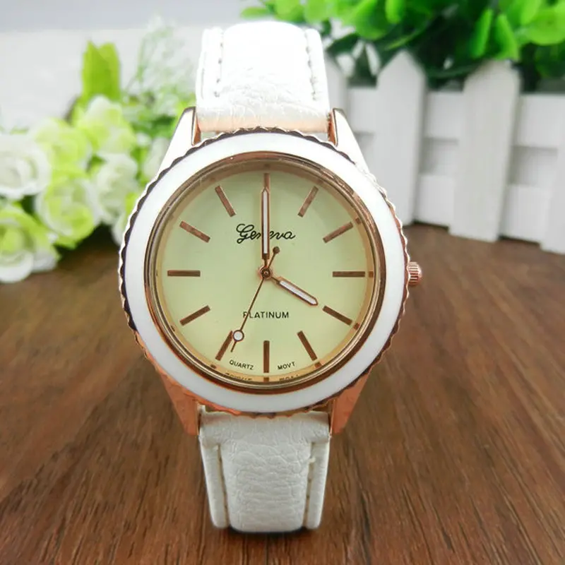 Quartz Women Watches Vogue Casual Candy Color Leather Watch Wristwatch Relojes Relogio Feminino Saat Clocks 4