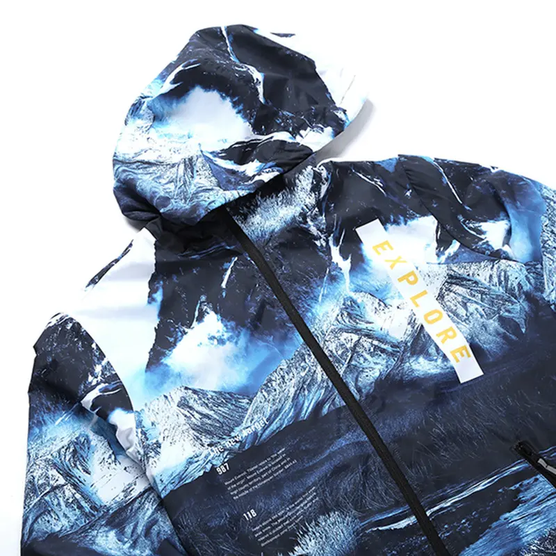 Quick-Dry Printing Thin Out-Coat Water And Wind Resistant Soft Jackets Suitable Traveling Ski 4