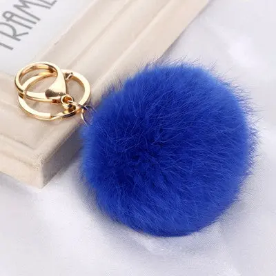 Rabbit Fur Ball Keychain For Bag Plush Car Key Ring Car Key Pendant Gifts For Girl 1