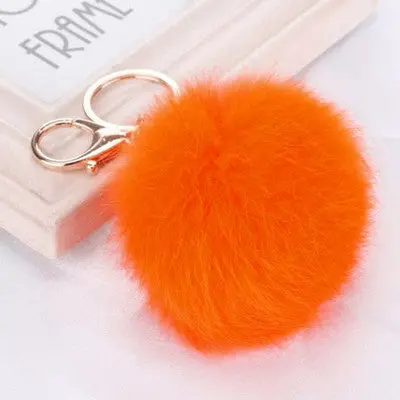 Rabbit Fur Ball Keychain For Bag Plush Car Key Ring Car Key Pendant Gifts For Girl 4