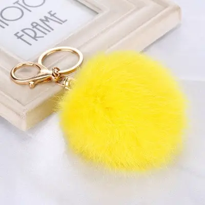 Rabbit Fur Ball Keychain For Bag Plush Car Key Ring Car Key Pendant Gifts For Girl 6