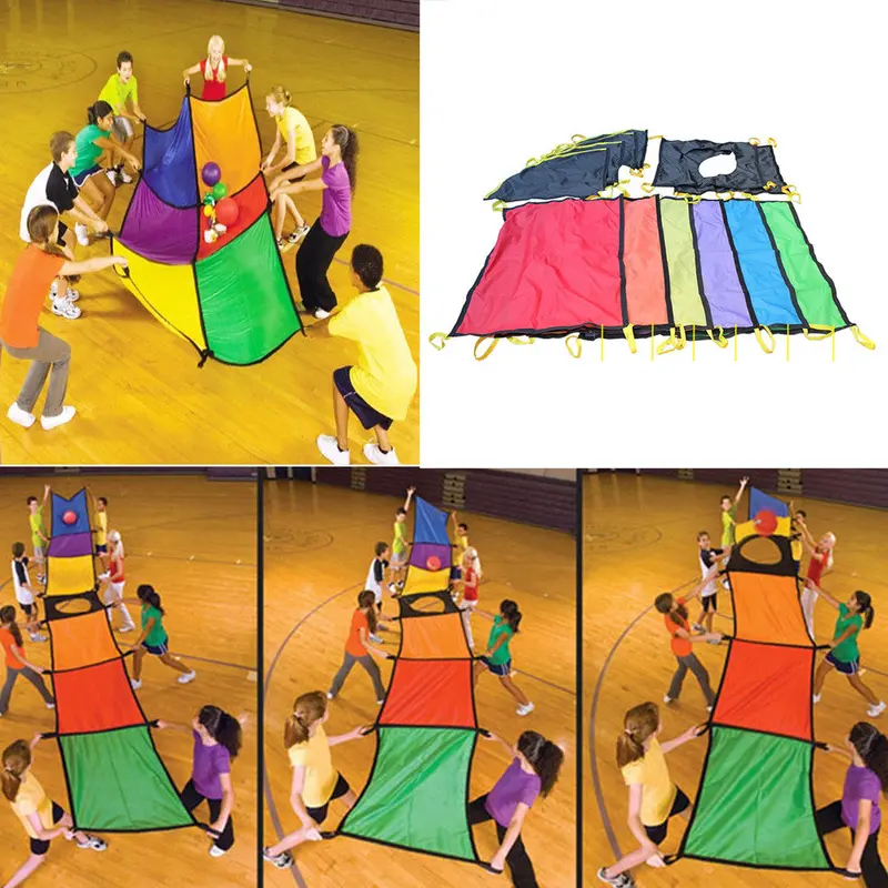 Rainbow Juggling Umbrella Cloth Kids Indooor Outdoor Sport Training Tool 1