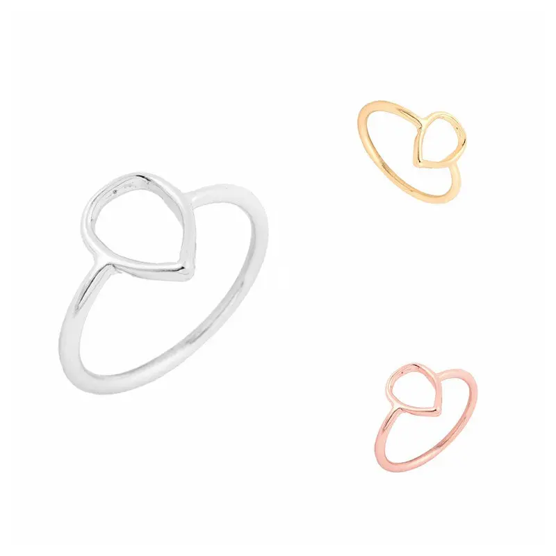 Raindrop Gold Filled Ring Pear Shaped Water Drop Ring Geometric Style Ring 1