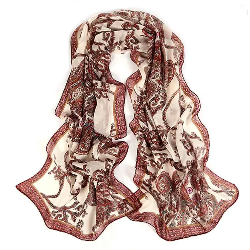 Rattan Printed Womens Scarves Voile Long Stole Shawl Casual Outdoor Girls Scarves & Wraps 2