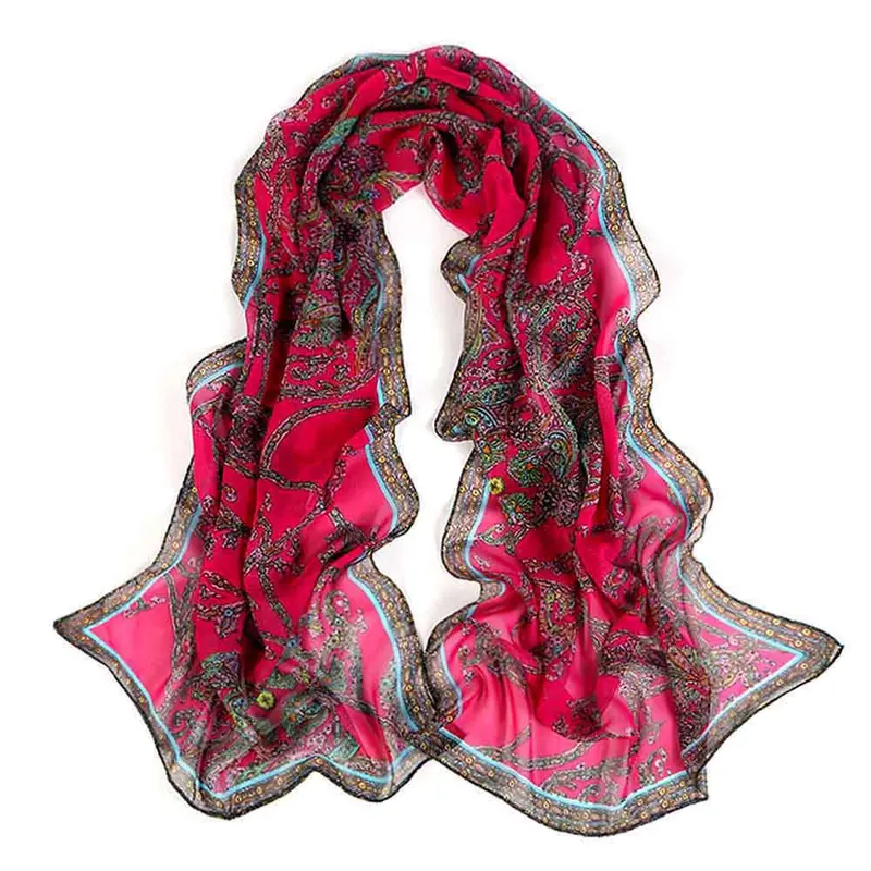 Rattan Printed Womens Scarves Voile Long Stole Shawl Casual Outdoor Girls Scarves & Wraps 3