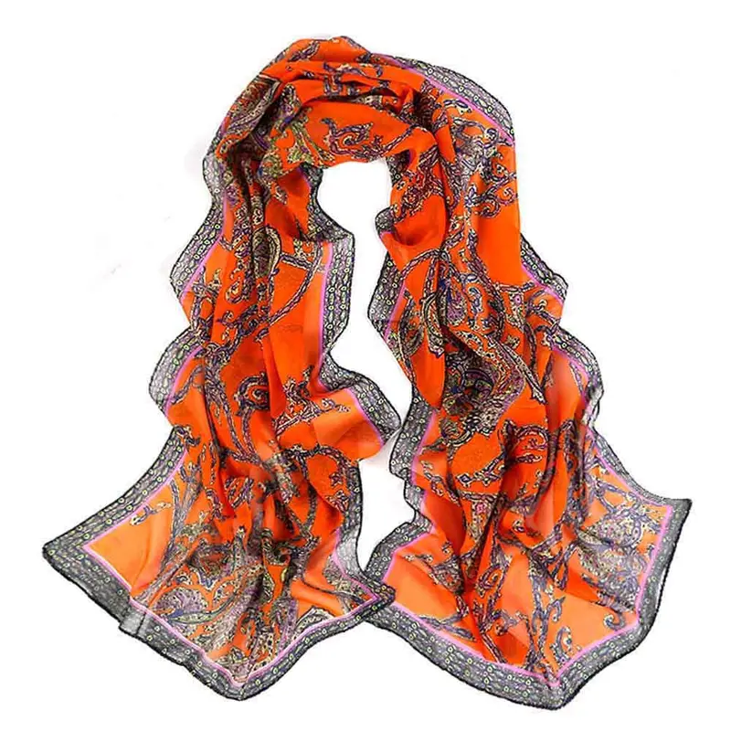 Rattan Printed Womens Scarves Voile Long Stole Shawl Casual Outdoor Girls Scarves & Wraps 4