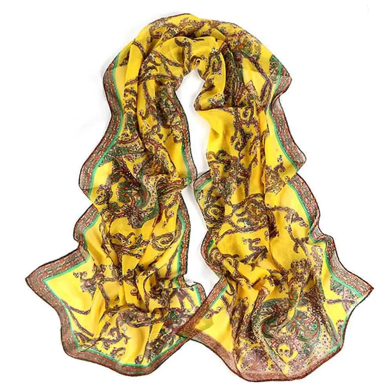 Rattan Printed Womens Scarves Voile Long Stole Shawl Casual Outdoor Girls Scarves & Wraps 5