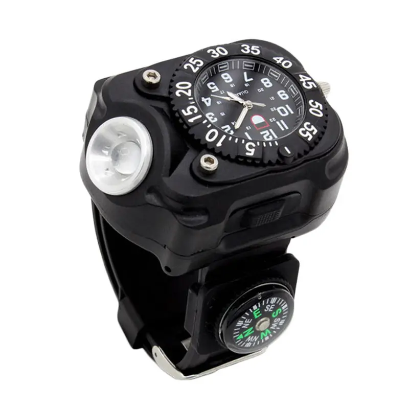Rechargeable Waterproof Led Wrist Watch Flashlight Torch Lamp Light Outdoor Camping Hiking Sport Wristwatch 2